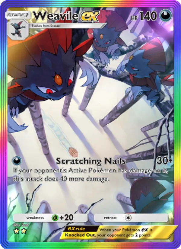 Weavile ex – Space-Time Smackdown 201
