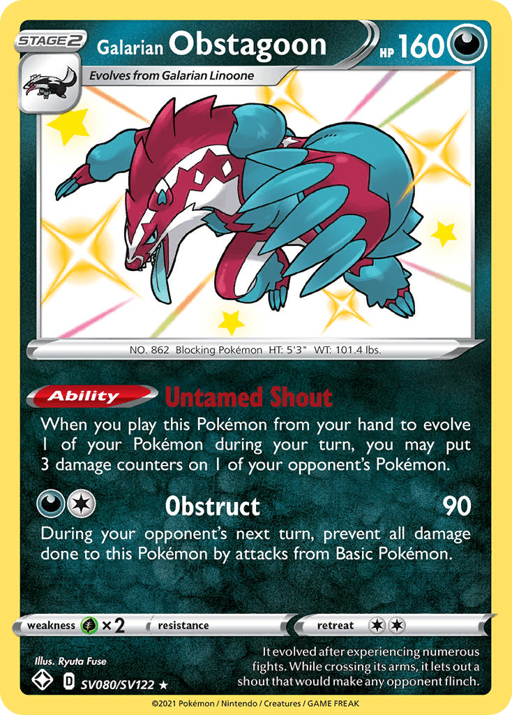 Galarian Obstagoon – Shining Fates Shiny Vault SV080